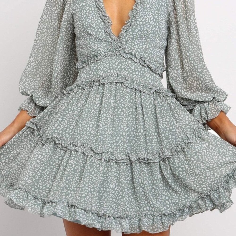 Open back ruffle dress